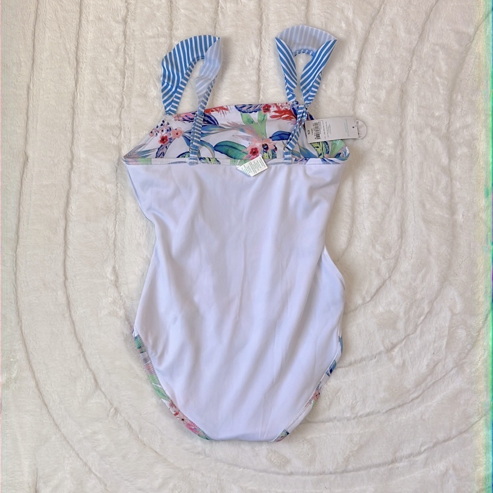 Outdoor Oasis One Piece Swimsuit Women's Sz Small White Tropical NWT - Picture 7 of 10